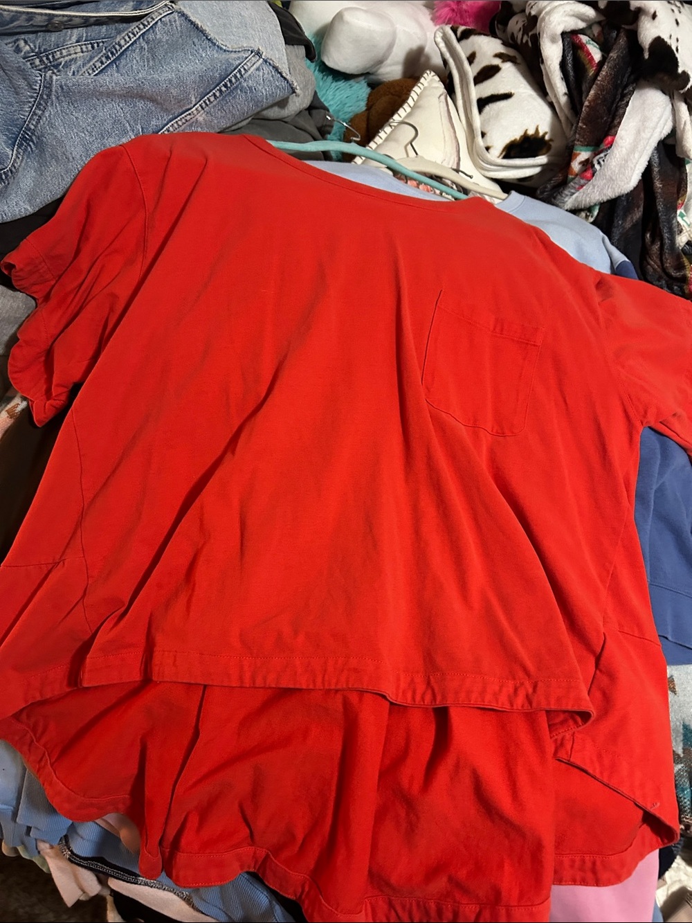 Over sized red shirt